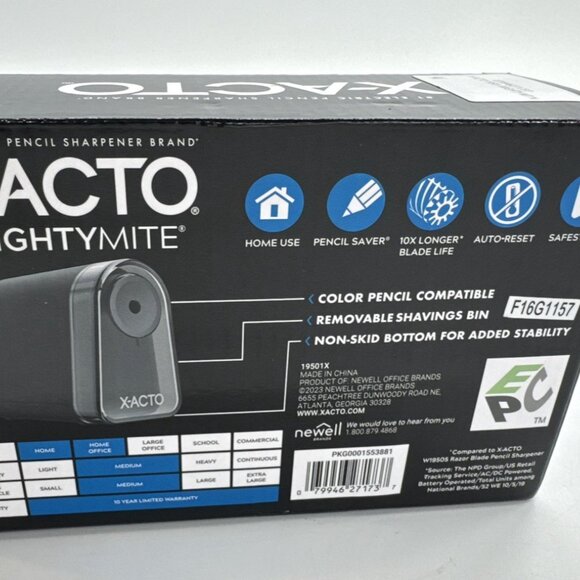 X-ACTO Mighty Mite Electric Pencil Sharpener Colored Pencil 757673 NEW - Picture 7 of 10